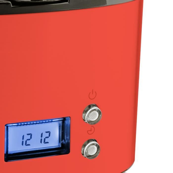 H.KOENIG MG30 Programmable Filter Coffee Maker, Red - 12/20 Cups - Automatic Shut-Off