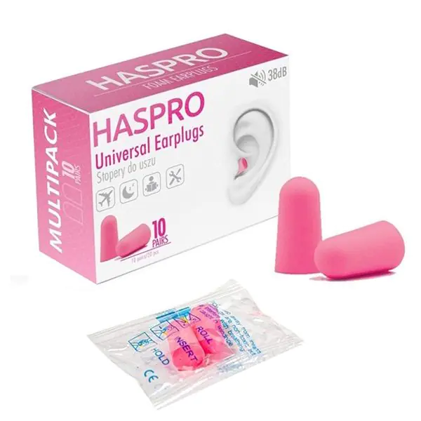Haspro Multi, Stopery do uszu piankowe, Kolor różowy