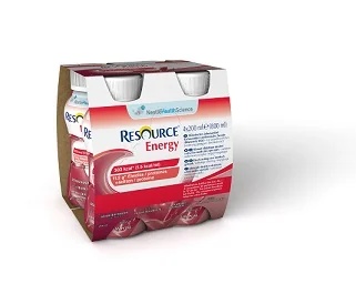 Boisson énergétique NESTLÉ Resource Energy Fraise-Framboise, hypercalorique et riche en protéines, 4 x 200 ml