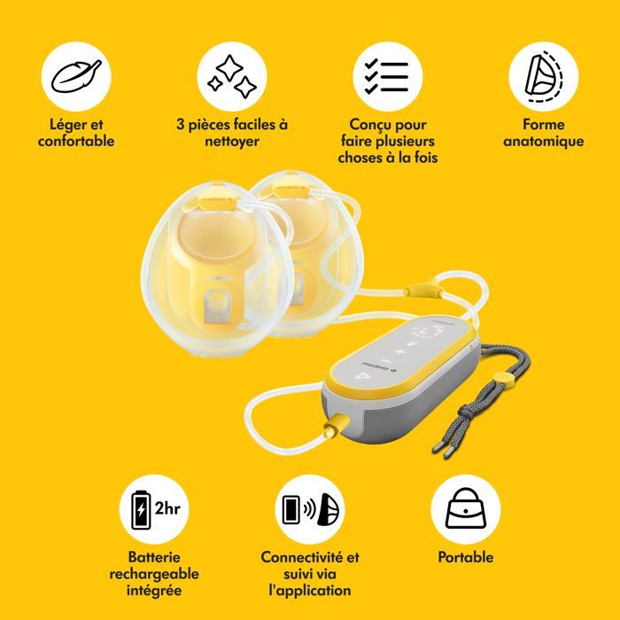 MEDELA - Freestyle Hands Free Double Electric Breast Pump 21mm / 24mm - Discreet and Portable