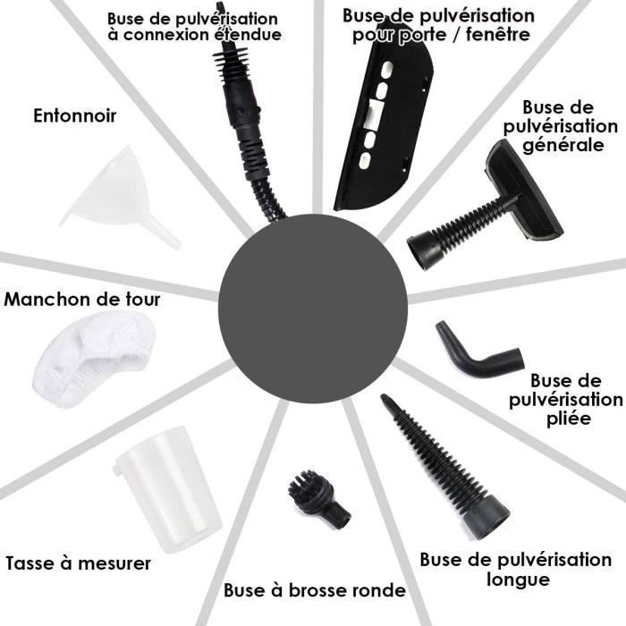 GOPLUS Nettoyeur Vapeur à Main avec 9 Accessoires pour Enlever des Taches, 3bar haute pression pour Cuisine et Salle de Bain, 350ML