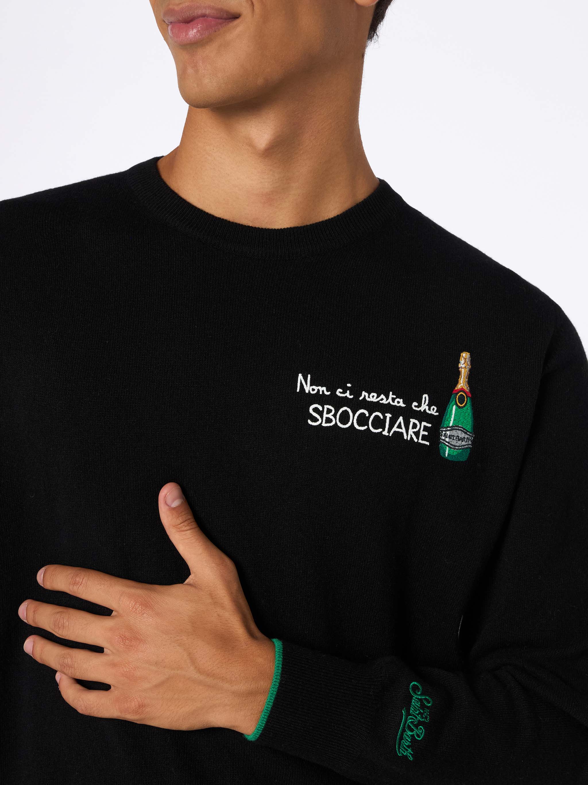 Man Black Sweater Heron with 