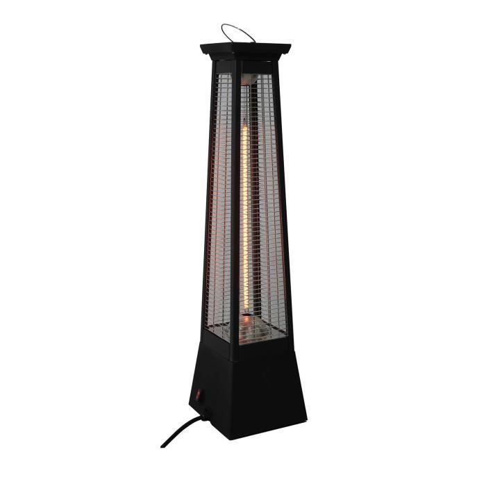 Riscaldatore elettrico portatile a infrarossi Kekai da 2000 W in fibra di carbonio per uso interno ed esterno, 20x20x78 cm