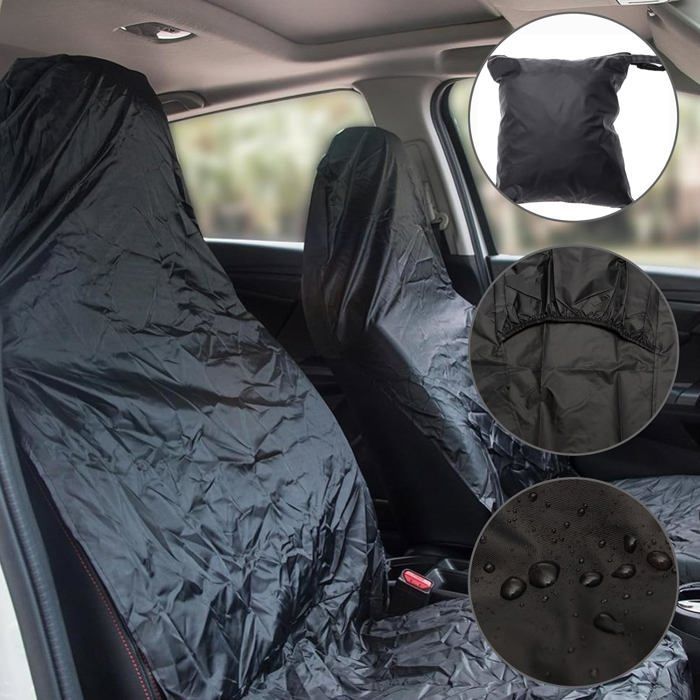 Set di 2 coprisedili per auto, protezione universale per sedili, impermeabile, coprisedile anteriore con etichetta.
