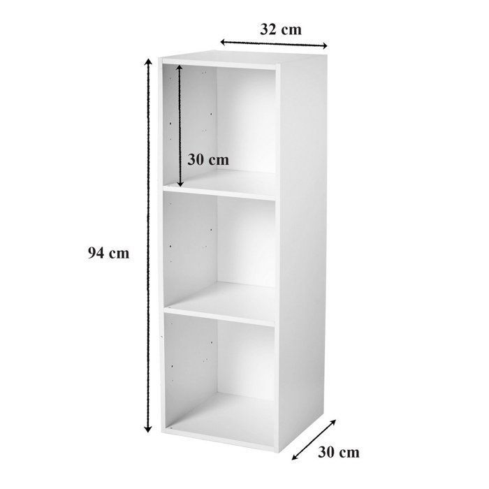 Unidade de armazenamento contemporânea COMPO, branco fosco - 31 cm de largura