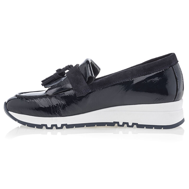Blå loafers/båtskor för kvinnor