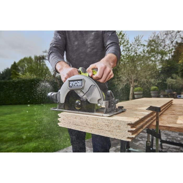 Sierra circular - RYOBI - Sin escobillas - Motor sin escobillas - 18 V - Diámetro 184 mm x 16 mm - 4500 rpm - Incluye 1 hoja de 24 dientes