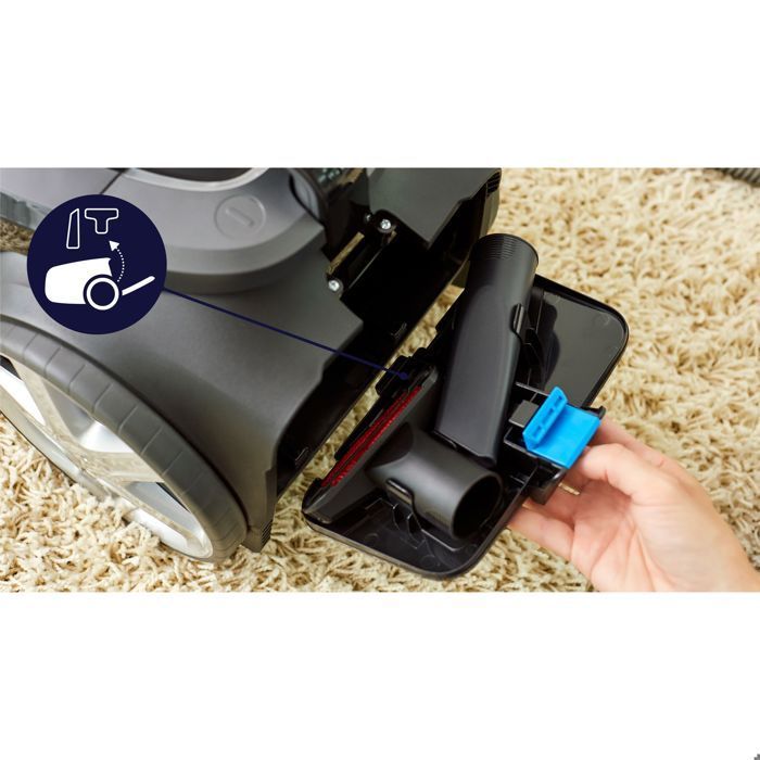Aspirator fără sac Philips PowerPro Expert, cu accesorii, aspiră 99,9% din praf, 900 W, negru (FC9747/09)