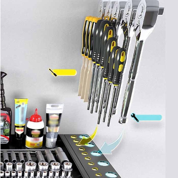 Power Tool Storage - Drill Tool Holder, with Stand and Shelf, for Garage, Workshop, Warehouse (59.5*24.5*41.5cm)