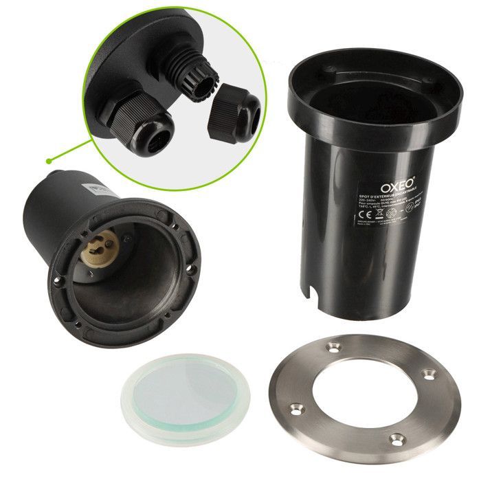 6 focos empotrables para exteriores con cubierta de acero inoxidable, para bombillas LED GU10, protección IP67 contra el agua, ideales para patios y jardines.