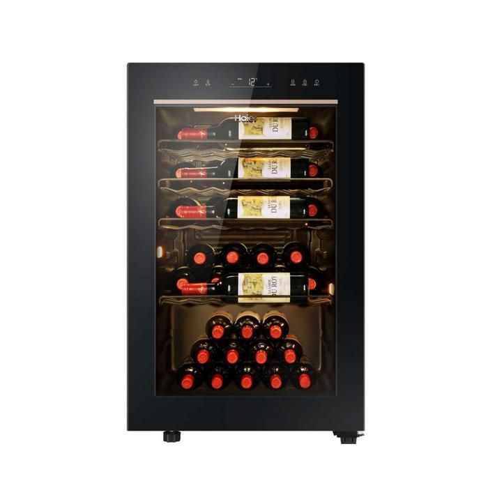 HAIER HWS49GAE Serving Wine Cooler - Black - 49 Bottles - Vibration-Resistant - Energy Class F