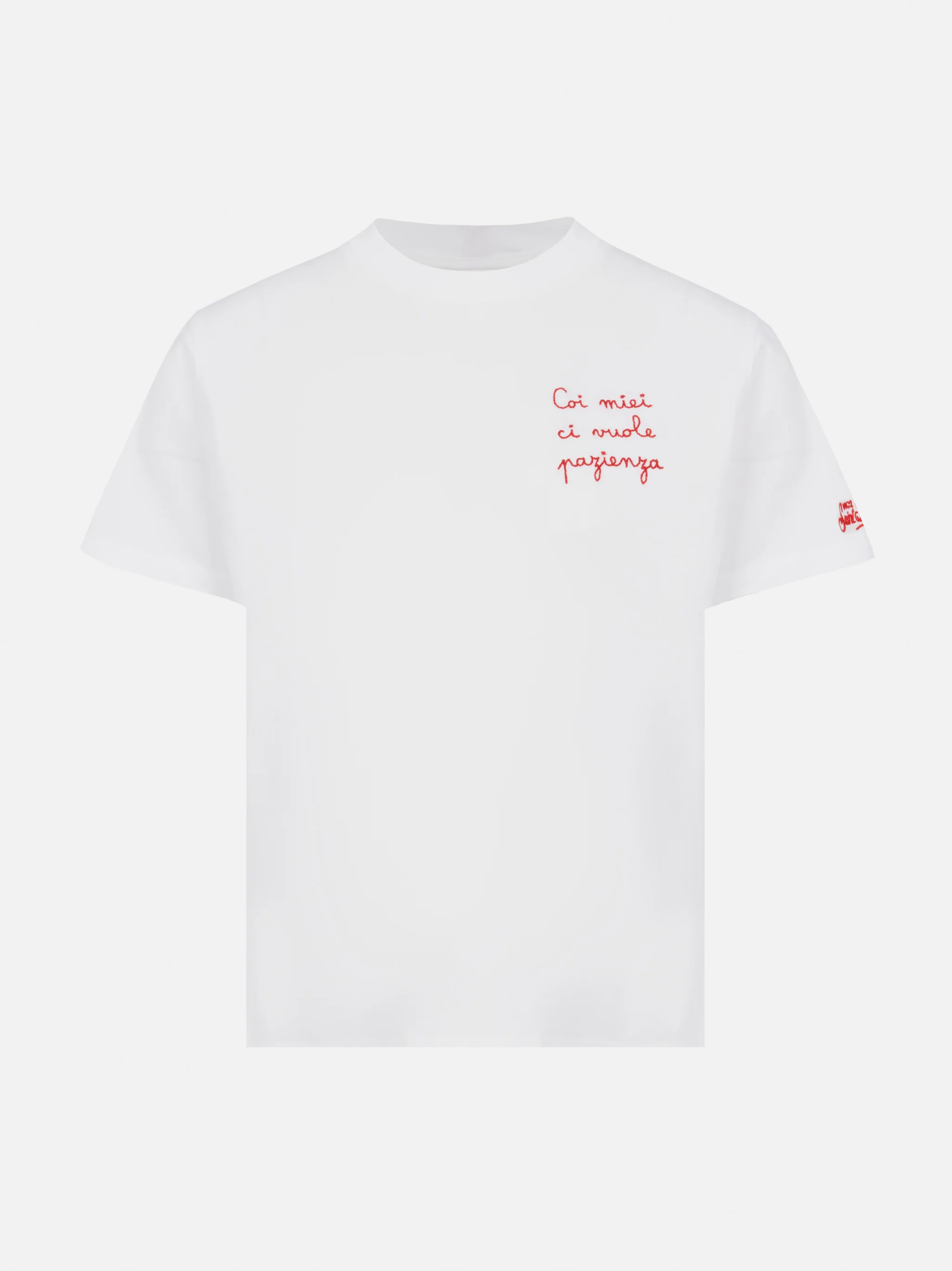 Portofino Jr katoenen jersey T-shirt met borduurwerk. Het kost me veel moeite.