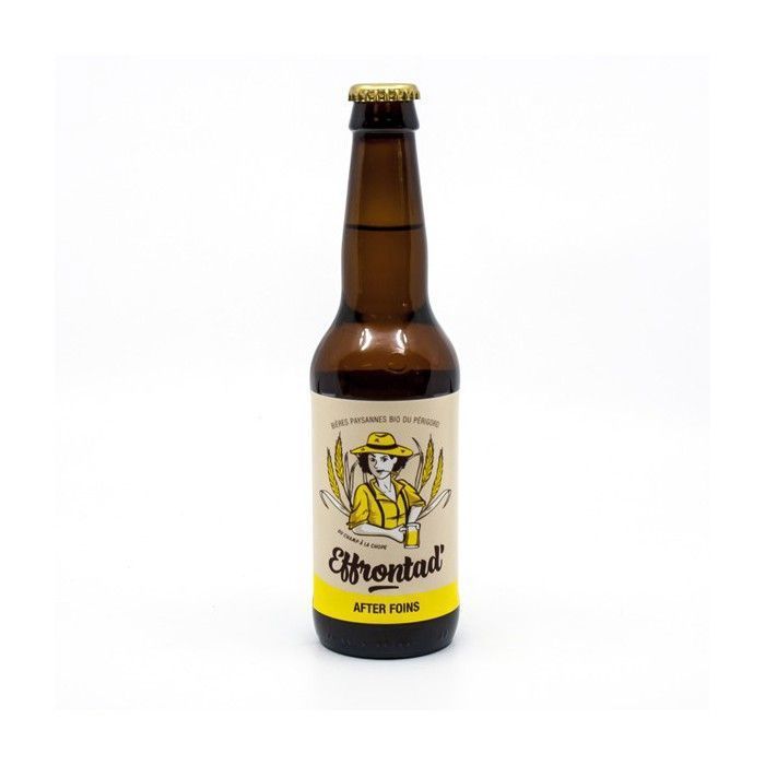 Artisanal Blonde Beer from Périgord, After Foin Brewery Effrontad' Organic 33cl