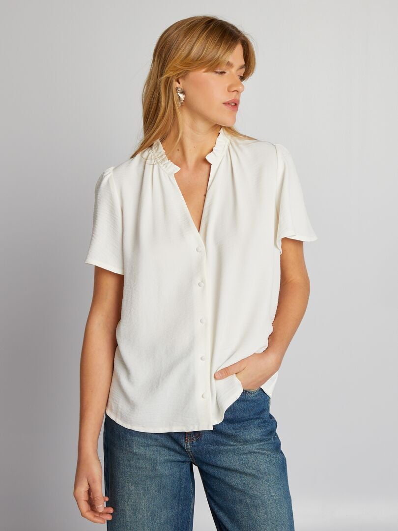 Zachte blouse - WIT