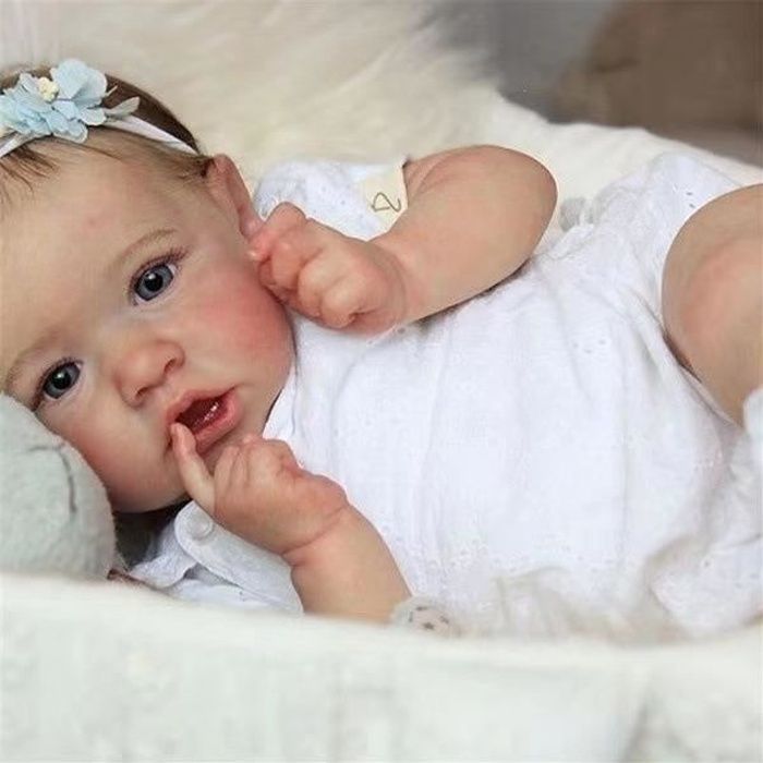 Boneca Reborn - 56 cm - Silicone realista - Unissex - A partir de 3 anos