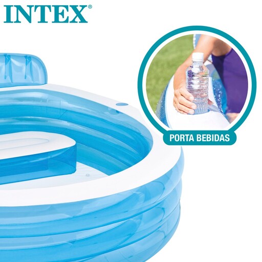  Piscine gonflable Intex avec chaise longue 229 x 218 x 79 cm - 590 L