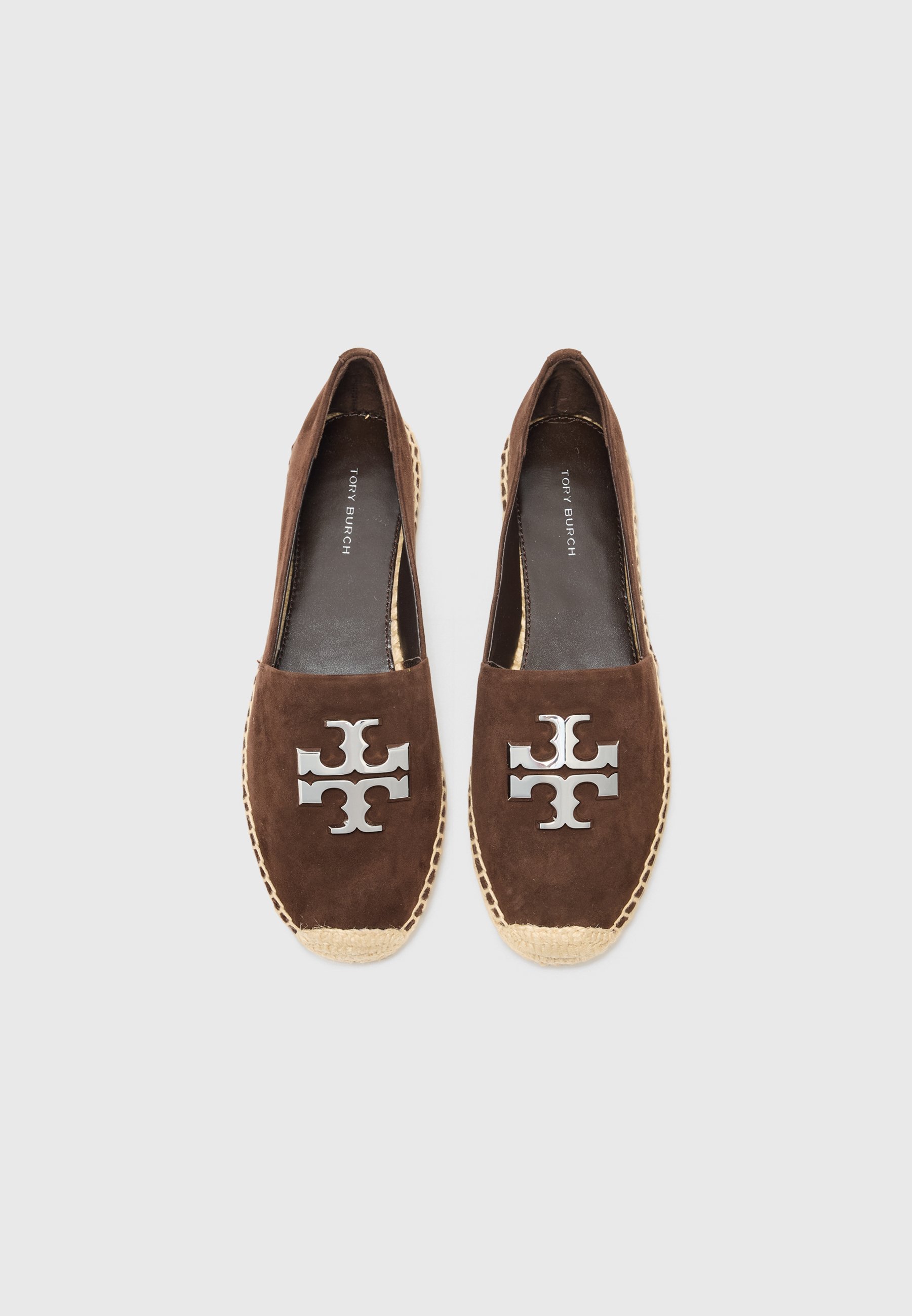 Tory Burch ELEANOR - Espadrilles - donkerbruin/zilverkleurig