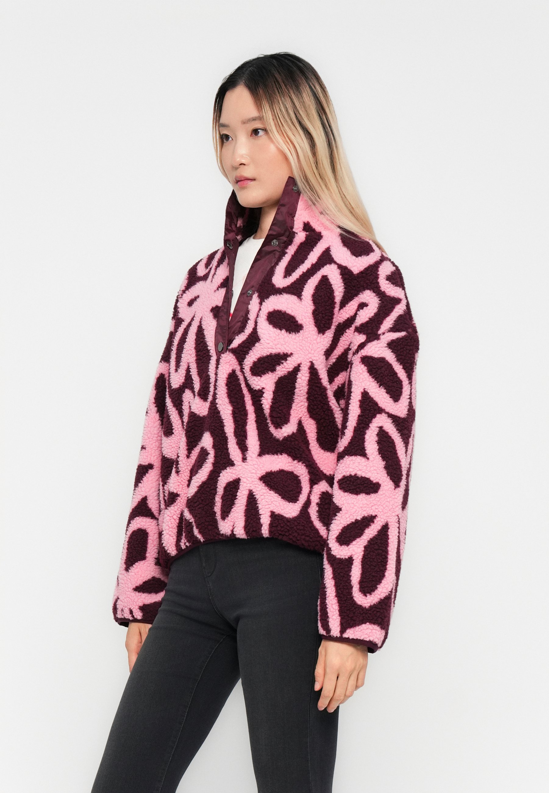EXCLUSIVITÉ SUR ONLAMY - Pull polaire - bordeaux/rose