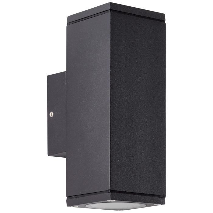 Außenwandleuchte - BRILLIANT - HALLY - Metall und Glas - Anthrazit - GU10 LED - 2 x 10 W IP44