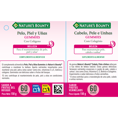 Nature's Bounty Vlasy, kůže a nehty 60 želé bonbónů 60 želé bonbónů