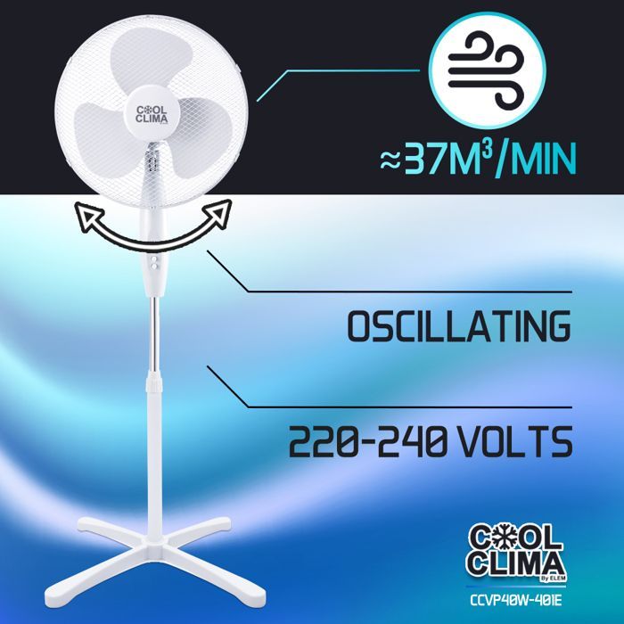 45W Pedestal Fan - 40cm - Cool climate