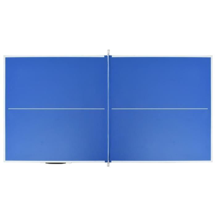 Tavolo da ping pong pieghevole con rete - KEENSO - 152x76x66 cm Blu Dbaiyi-Ddis