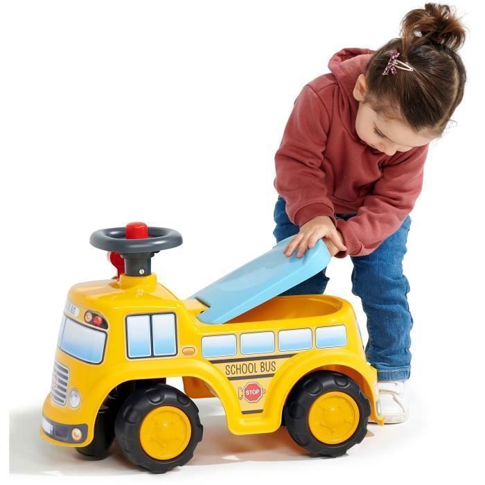 Ride-on toy - FALK - School Bus - Opening seat - Steering wheel - From 12 months - 100% Made in France