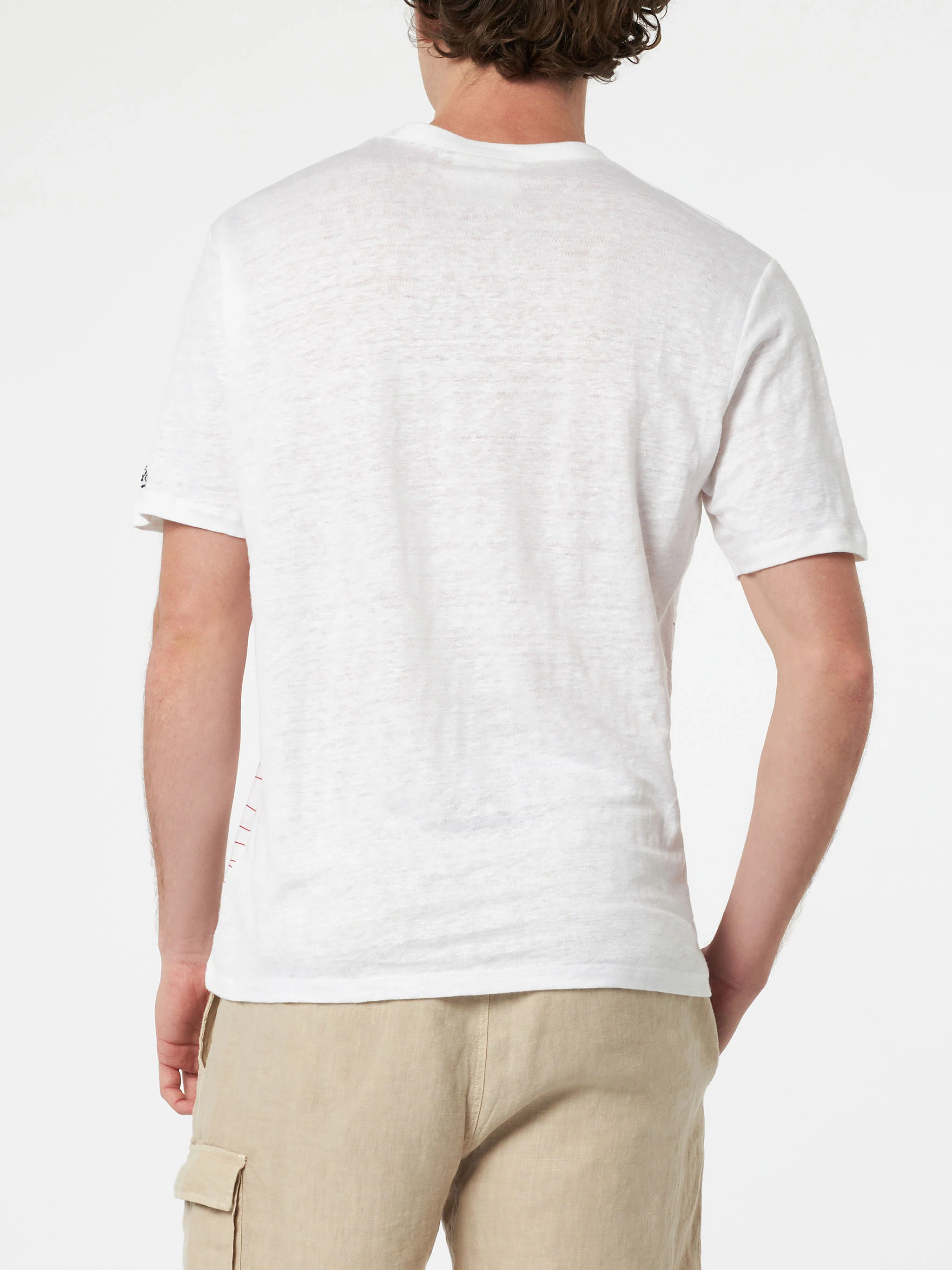 Ecstasea heren T-shirt van linnenjersey met Ibiza-vierkantprint en