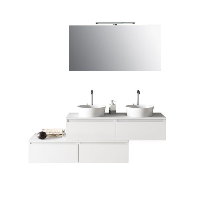 ASTRA 8-piece double sink bathroom set, white