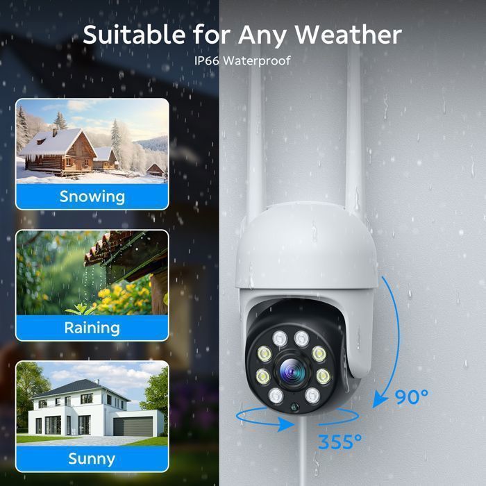 Kit di telecamere di sicurezza wireless WiFi per esterni CAMCAMP, NVR touchscreen da 7