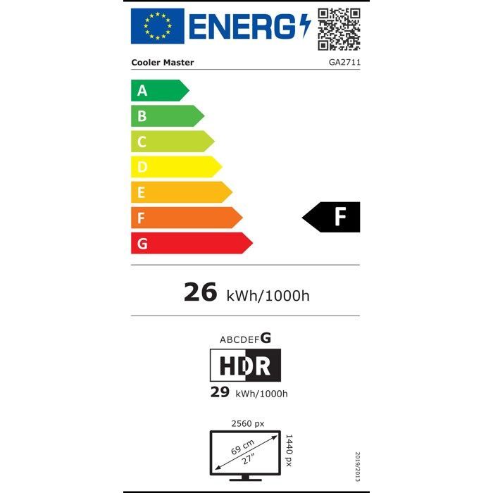 PC screen - COOLER MASTER - 27'' - QHD - 100Hz - IPS - 1ms - GA2711