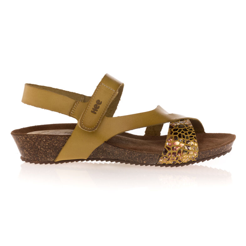 Gelbe Damensandalen / Zehenfreie Schuhe