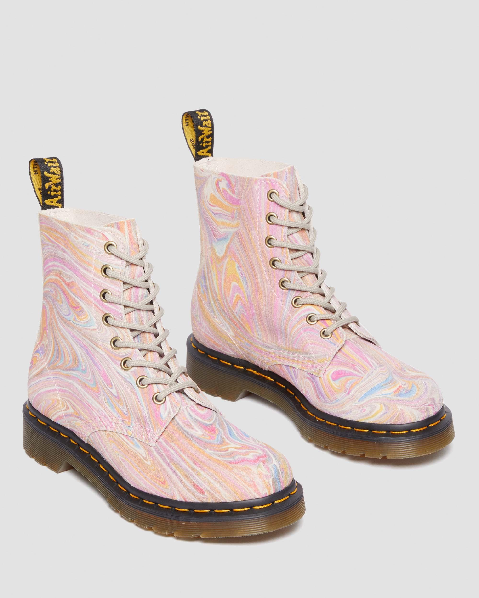 1460 Pascal Marbled Suede Lace Up Boots