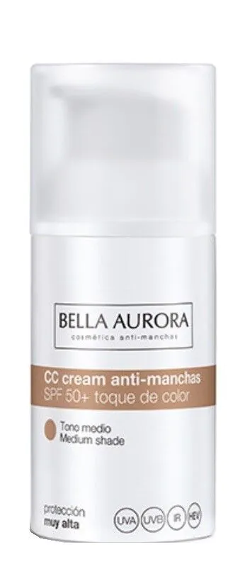 Bella Aurora Krem CC przeciw przebarwieniom SPF 50, Medium
