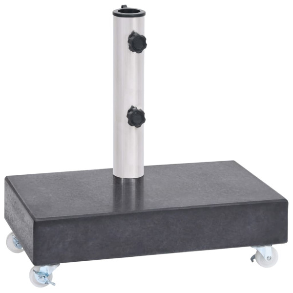 Stojak pod parasol Czarny Granit with wheels vidaXL