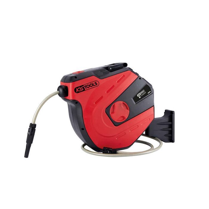 Carrete para manguera de jardín KS TOOLS - Montaje en pared - 20 m - 1/4 pulgada - 150.4227
