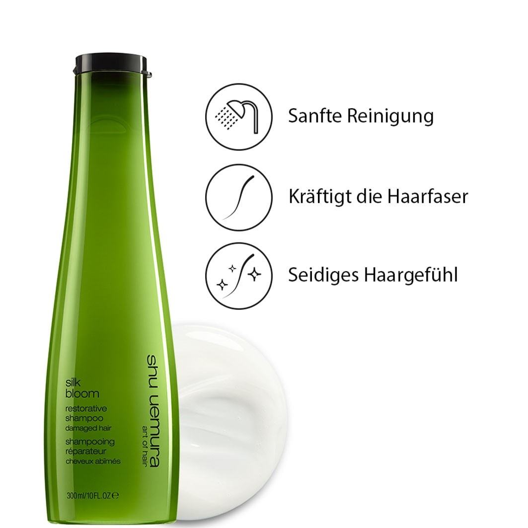 Shu Uemura Silk Bloom regeneruojamasis plaukų šampūnas, 300 ml
