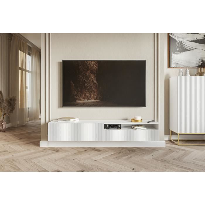 Mueble para TV con nicho - Blanco - Veldio - 175 cm