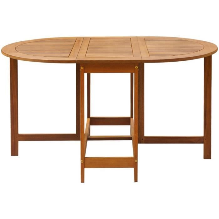 vidaXL Table de jardin 130x90x72 cm Bois d'acacia massif