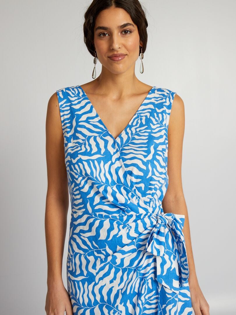 Vestido midi sem mangas - AZUL