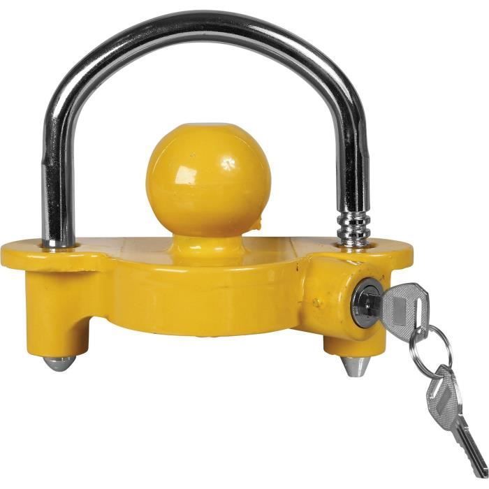 Antirrobo - SPOTLIGHT - Cabezal de enganche de remolque - Candado en U - 2 llaves de seguridad - 50 mm