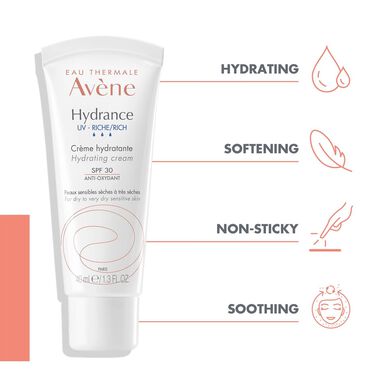 „Avène Hydrance UV Rich“ drėkinamasis kremas sausai ir labai sausai odai SPF 30 40 ml