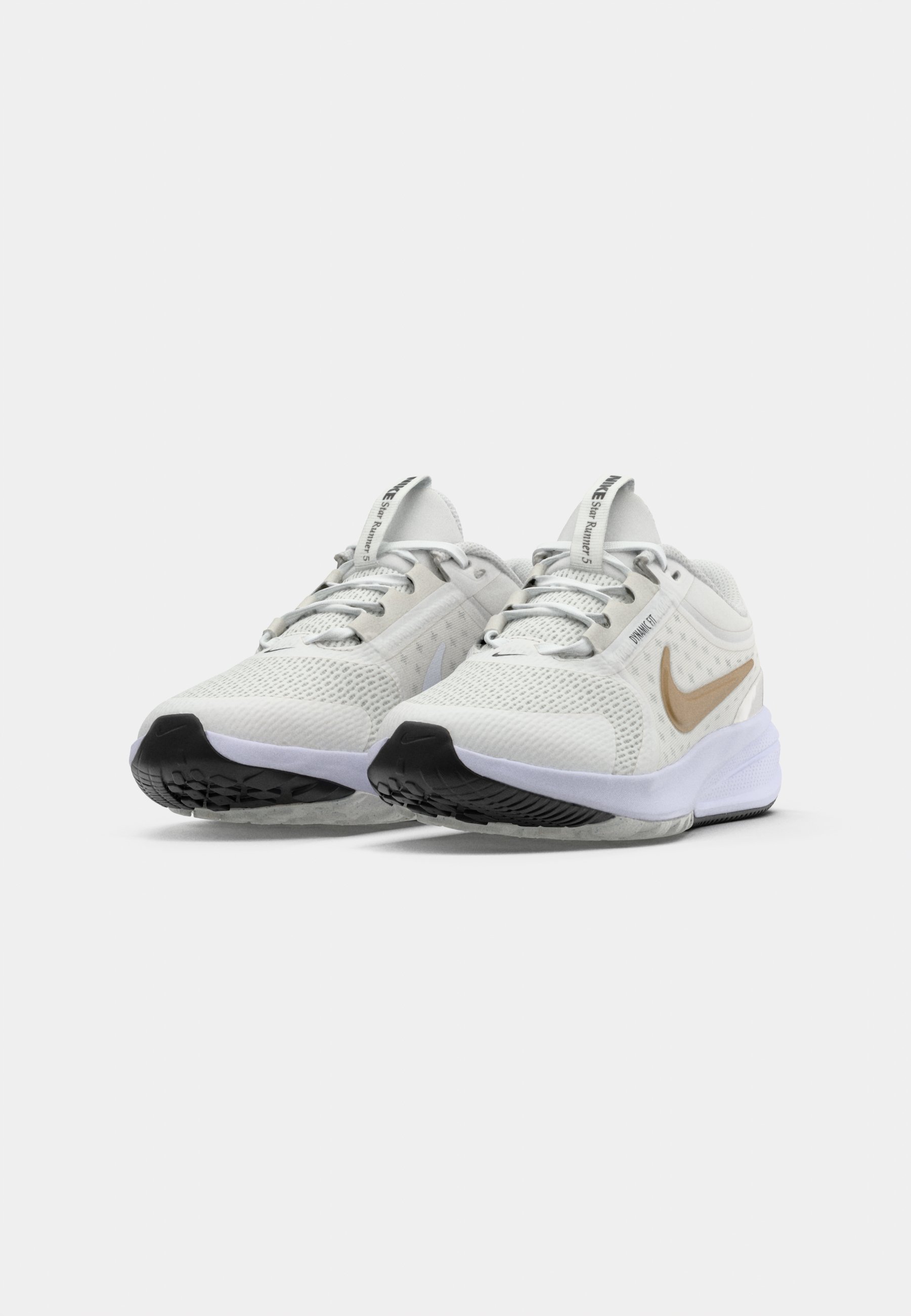 Nike Performance STAR RUNNER 5 UNISEX - Løpesko for landevei - platinafarget tint/metallisk gullfarget/svart