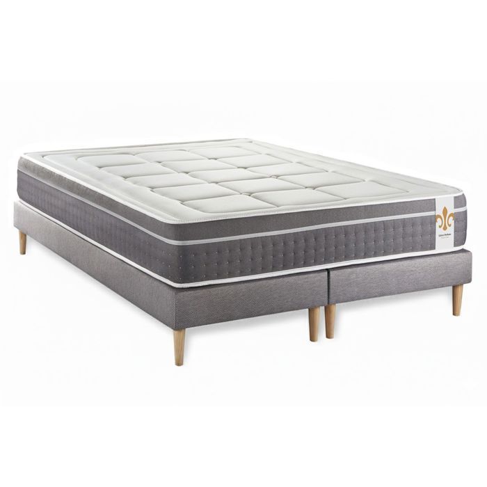 Base de cama doble Le Trente de 180 x 200 cm, color gris.