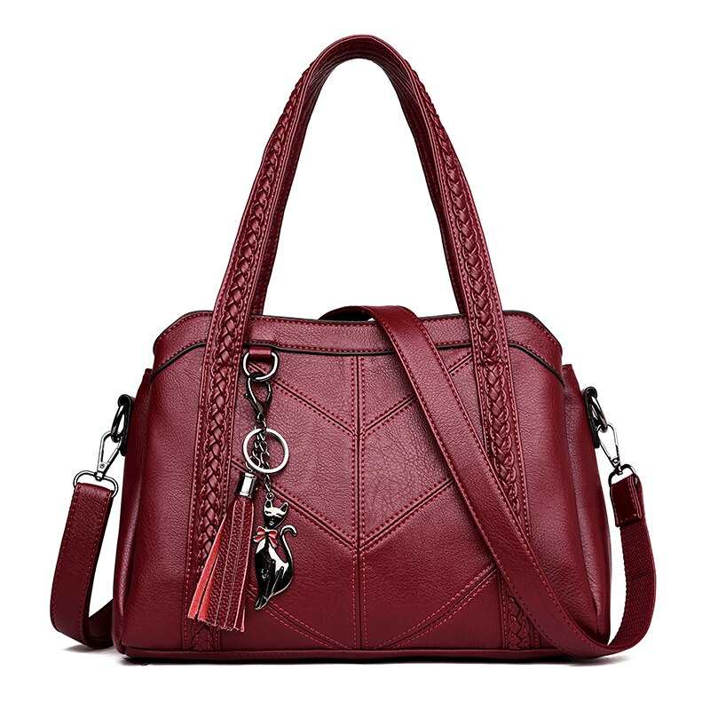 Borse da donna in vera pelle, borse tote in pelle, borse a tracolla da donna con nappine, borse alla moda in pelle da donna 2020