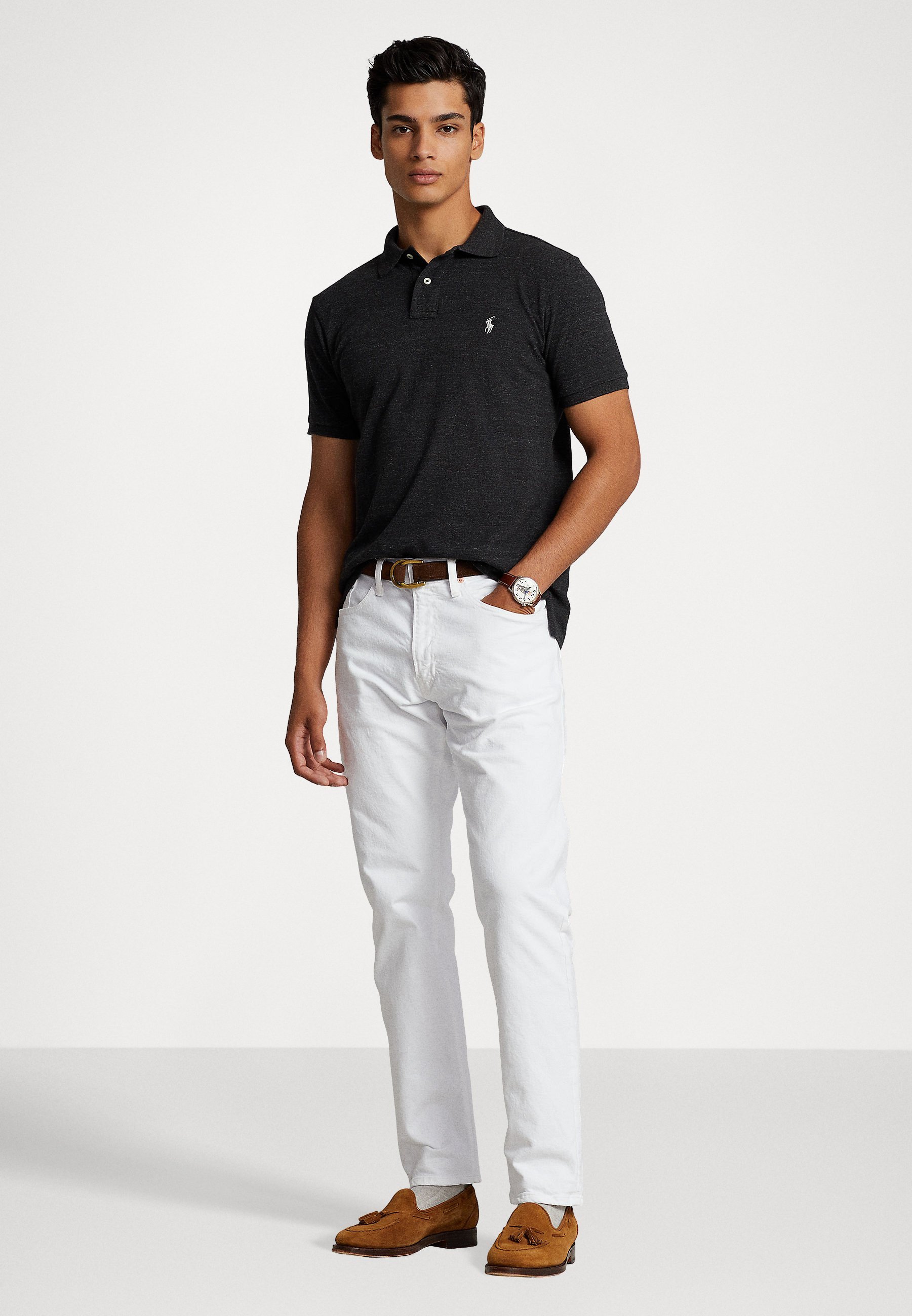 Polo Ralph Lauren Polo shirt met korte mouwen - zwart gemêleerd