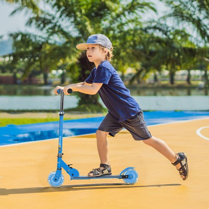 HOMCOM - Patinete - Metal - 67x32x78cm - Azul