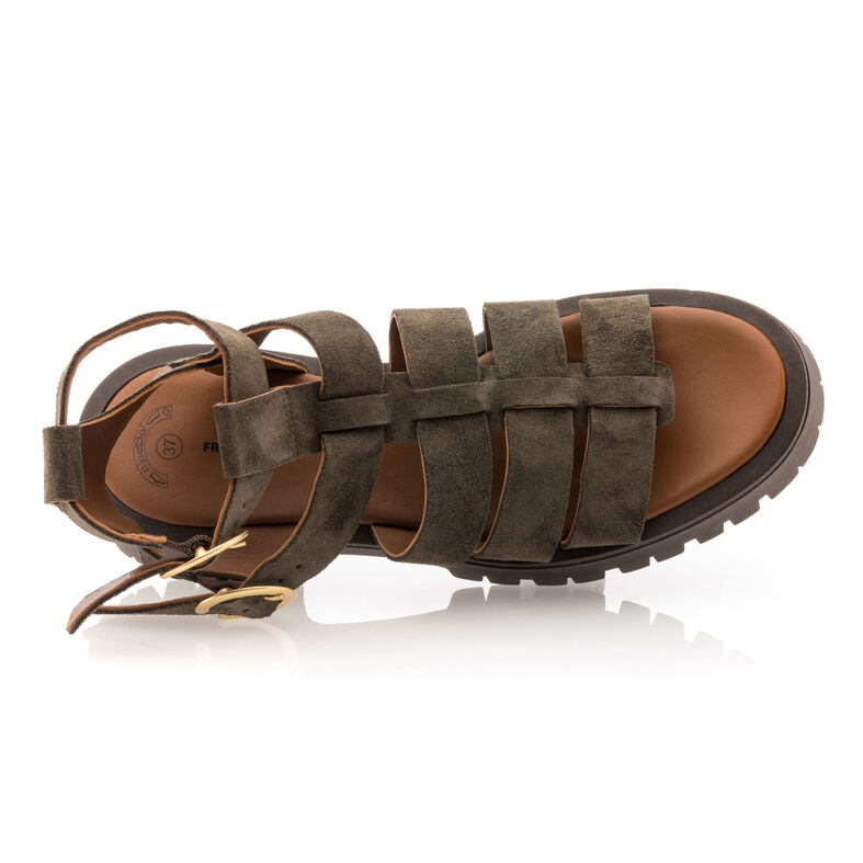 Grønne sandaler / sko med åpen tå til dame