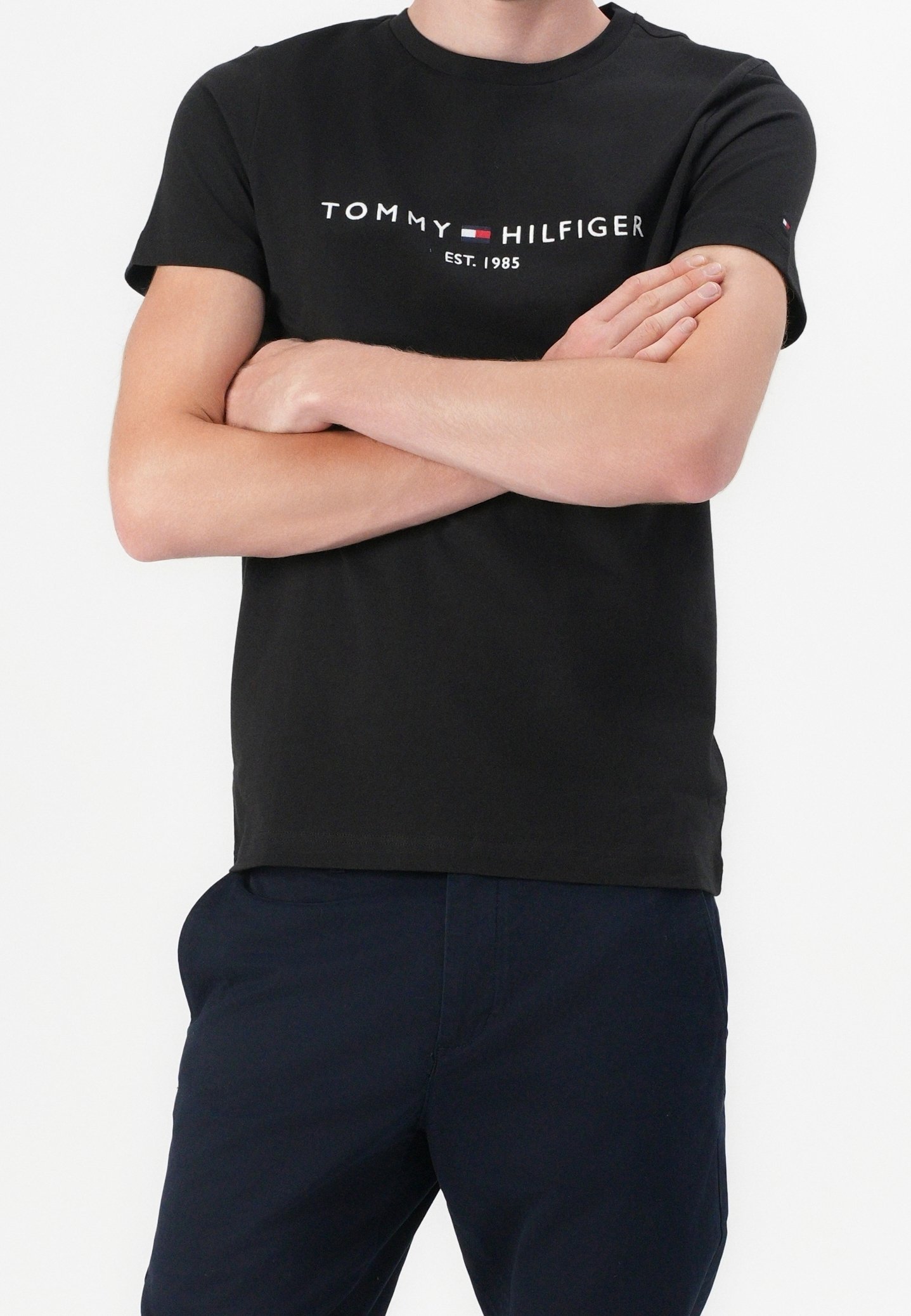 Tommy Hilfiger T-shirt met print - zwart