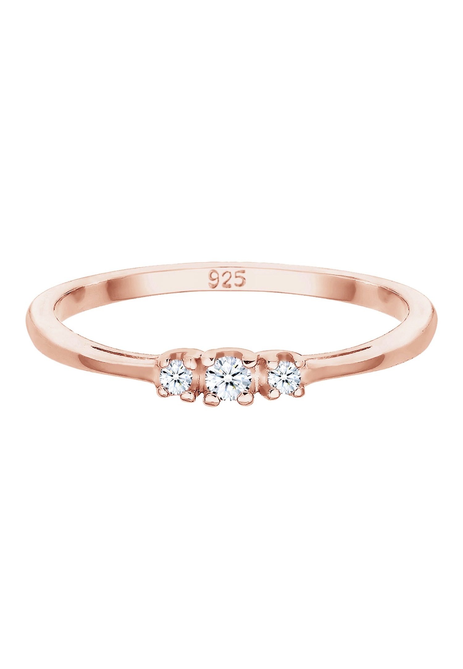 Elli DIAMONDS Femme Anneau d'enclenchement Classique Diamant (0.07 ct.) 925 Argent